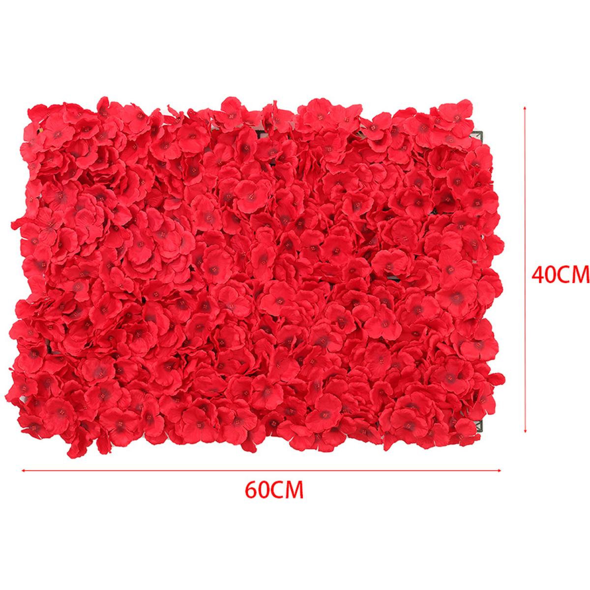 2PCS Artificial Flowers Wall Panel Silk Rose for Backdrop Wedding Decoration - Red – image 5