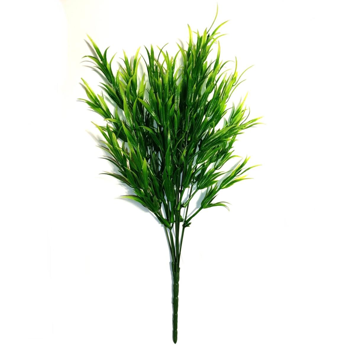 3Pk Artificial Faux Grass Bush Plants with Two Tone Green Foliage - Green – image 2