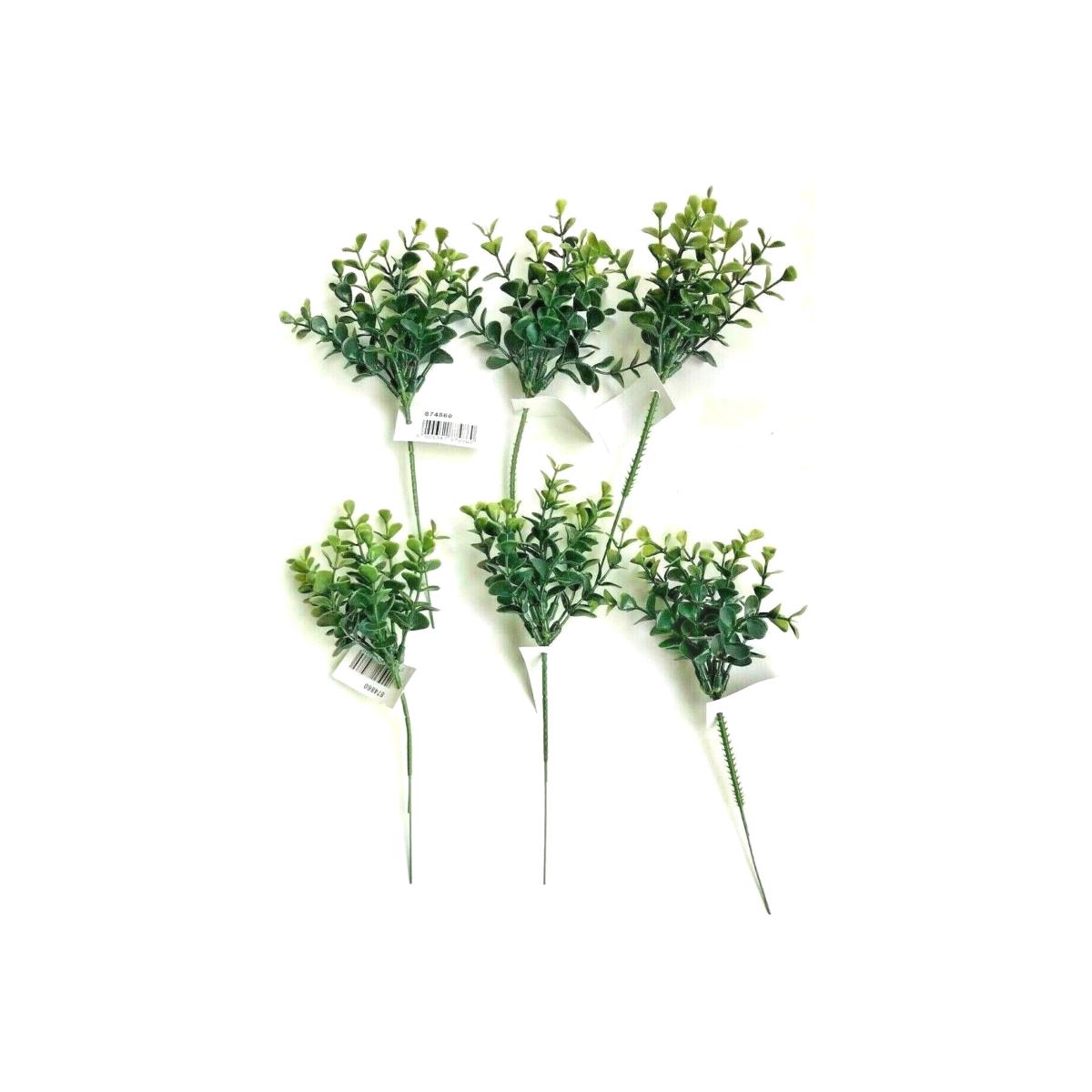 Pack of 6 Artificial Faux Wired Eucalyptus Picks - Green