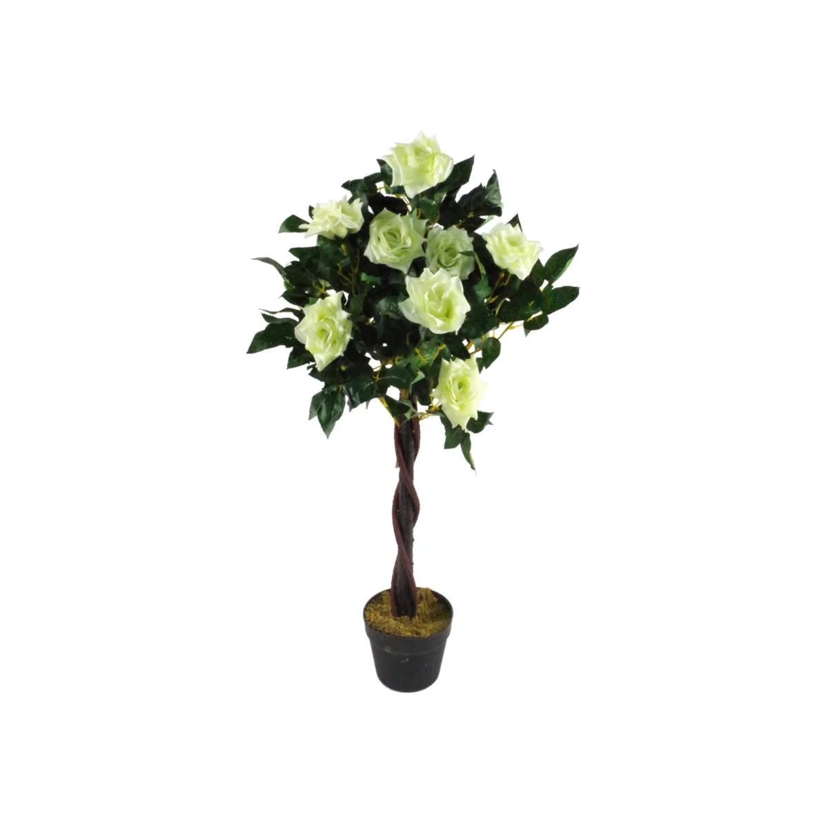Artificial Cream Rose Tree Silk Flowers Indoor Decoration - Cream – image 1