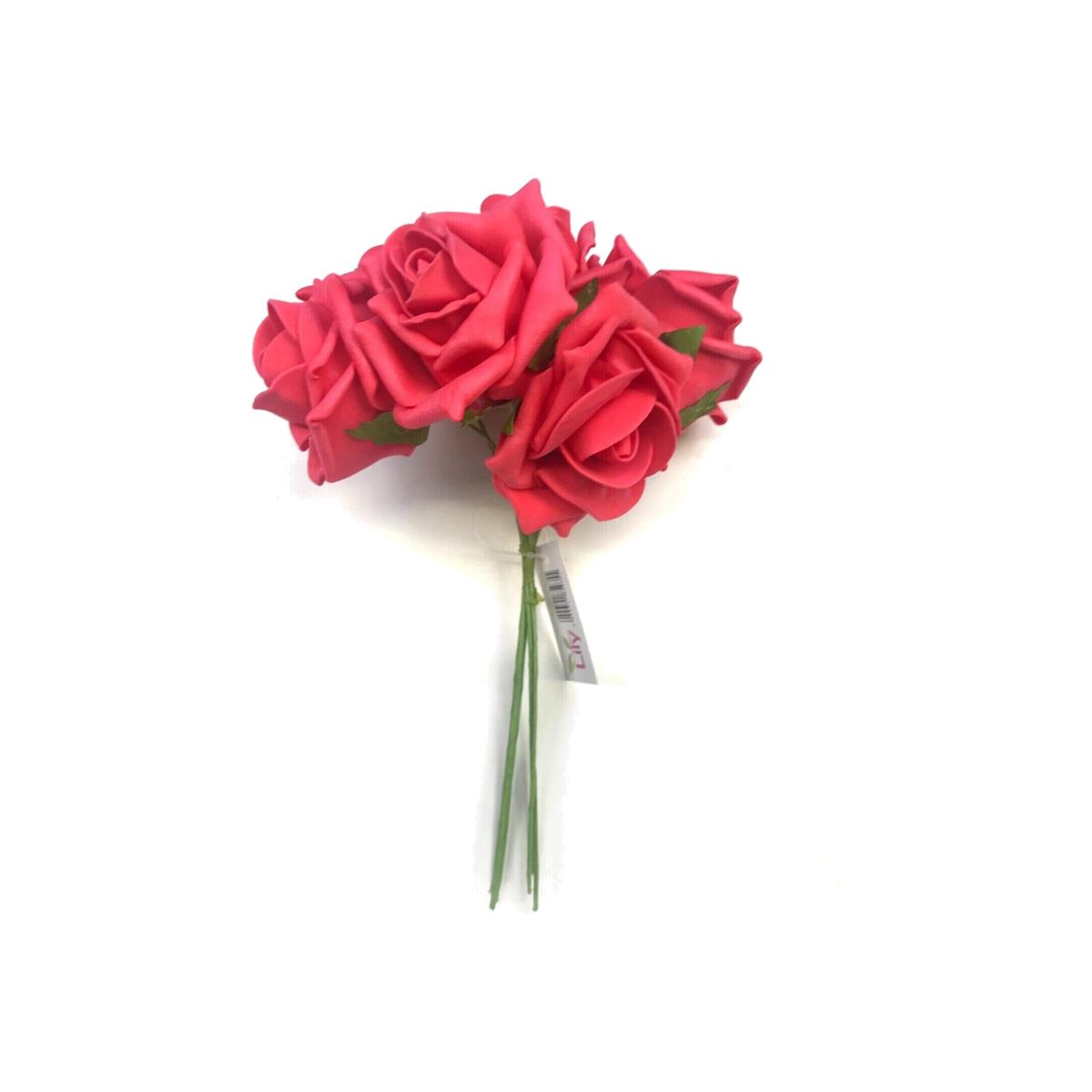 Artificial Faux Red Rose Flowers - Flower Bunch - Red