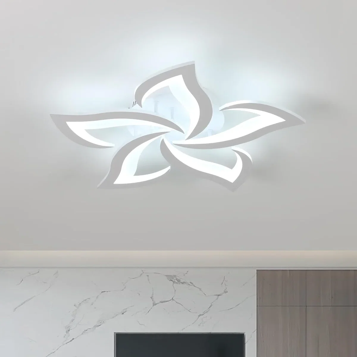 GOECO 58cm Flower LED Ceiling Light-White - White / 38W