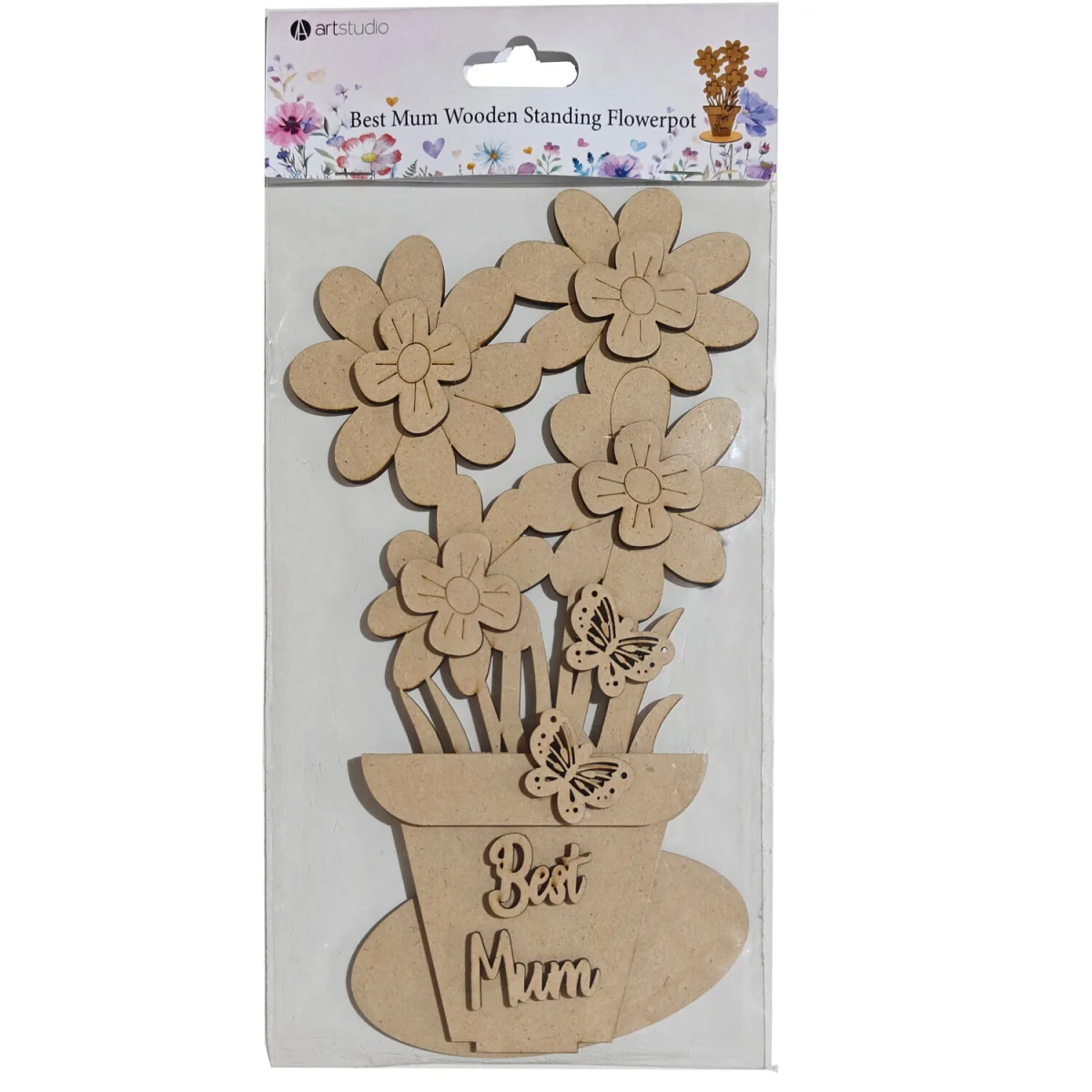 Best Mum Wooden Standing Flowerpot - Brown – image 2