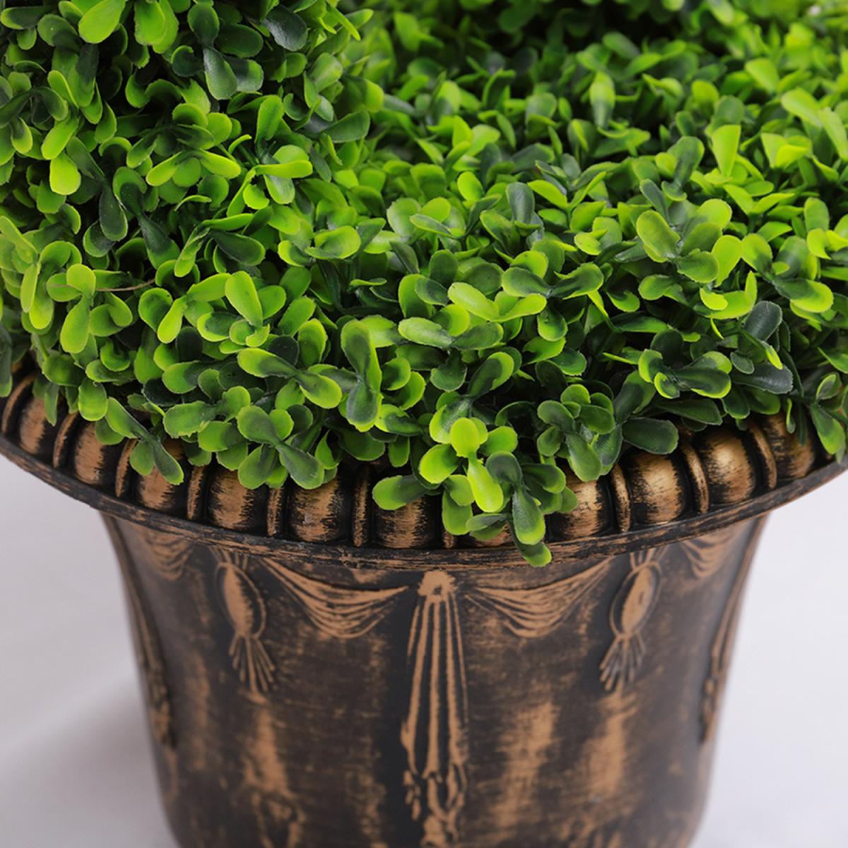 Green Faux Boxwood Potted U-shaped Topiary Tree - Green / 120cm – image 4