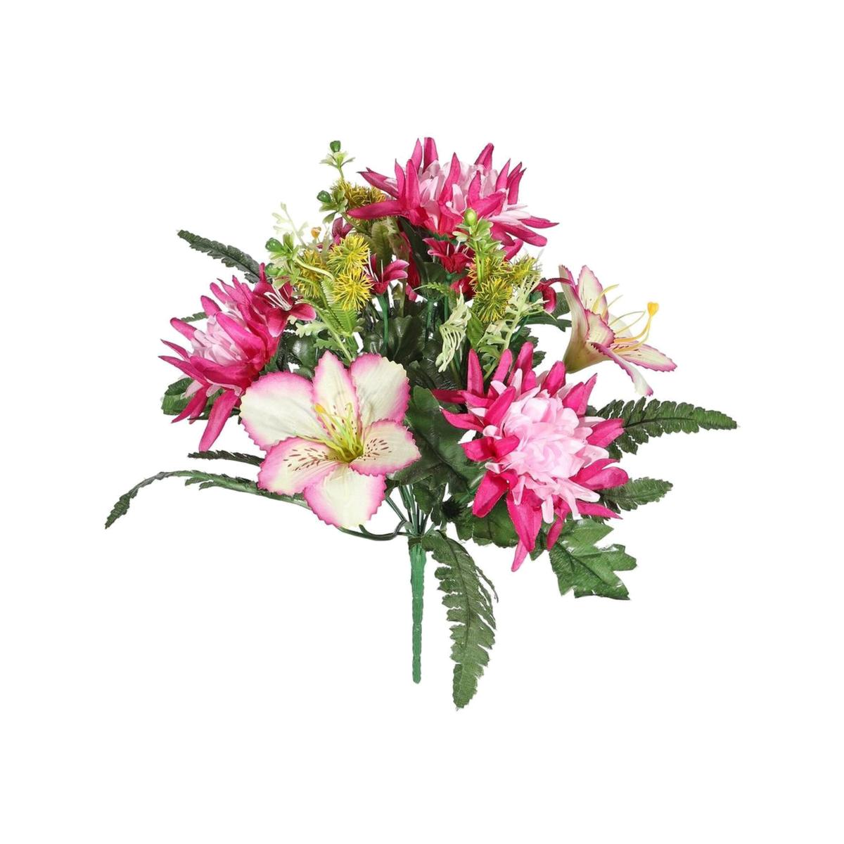 Artificial Rose Alstro Mixed Bouquet. H35cm - Pink