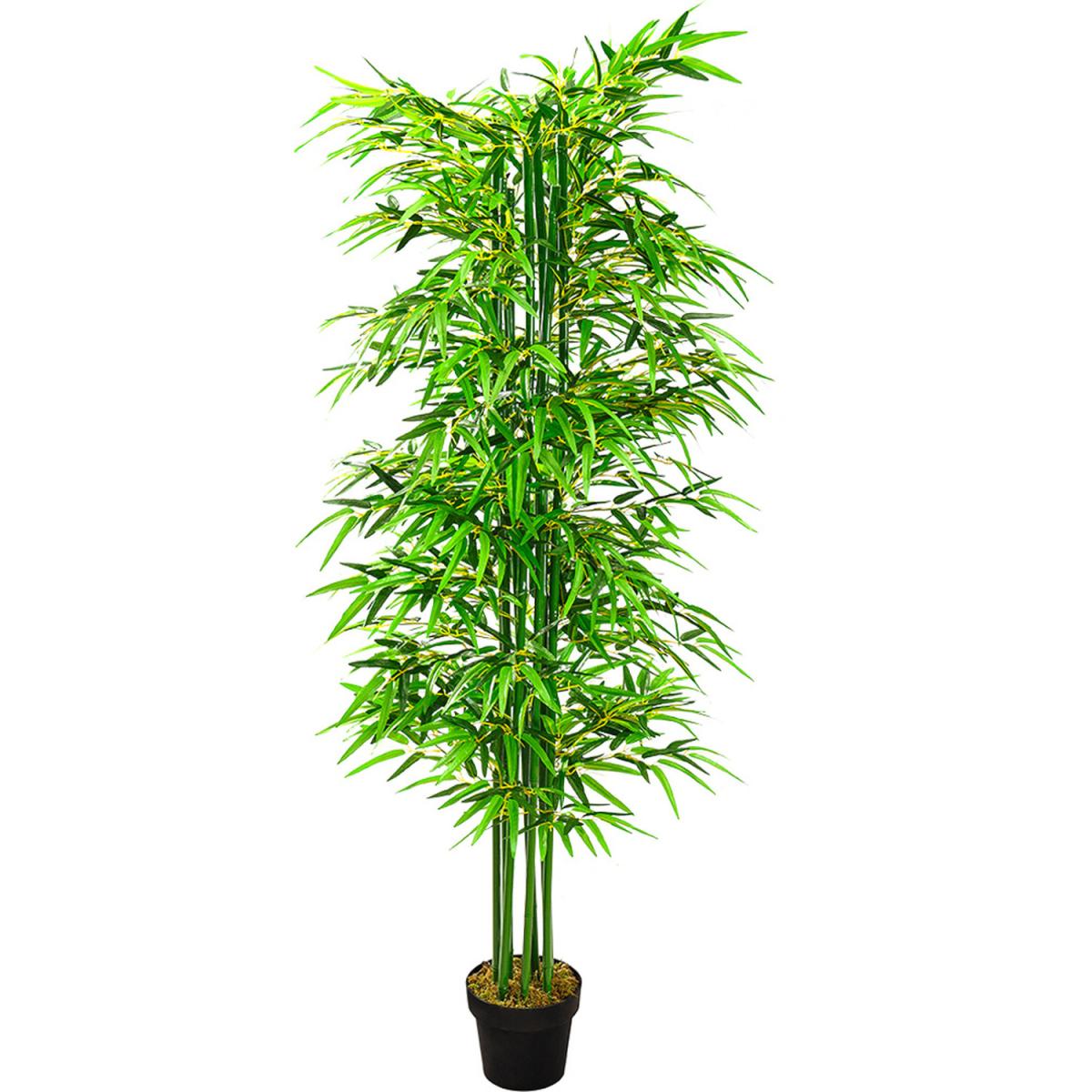 Tall Artificial Bamboo Tree in Pot - Green – image 2