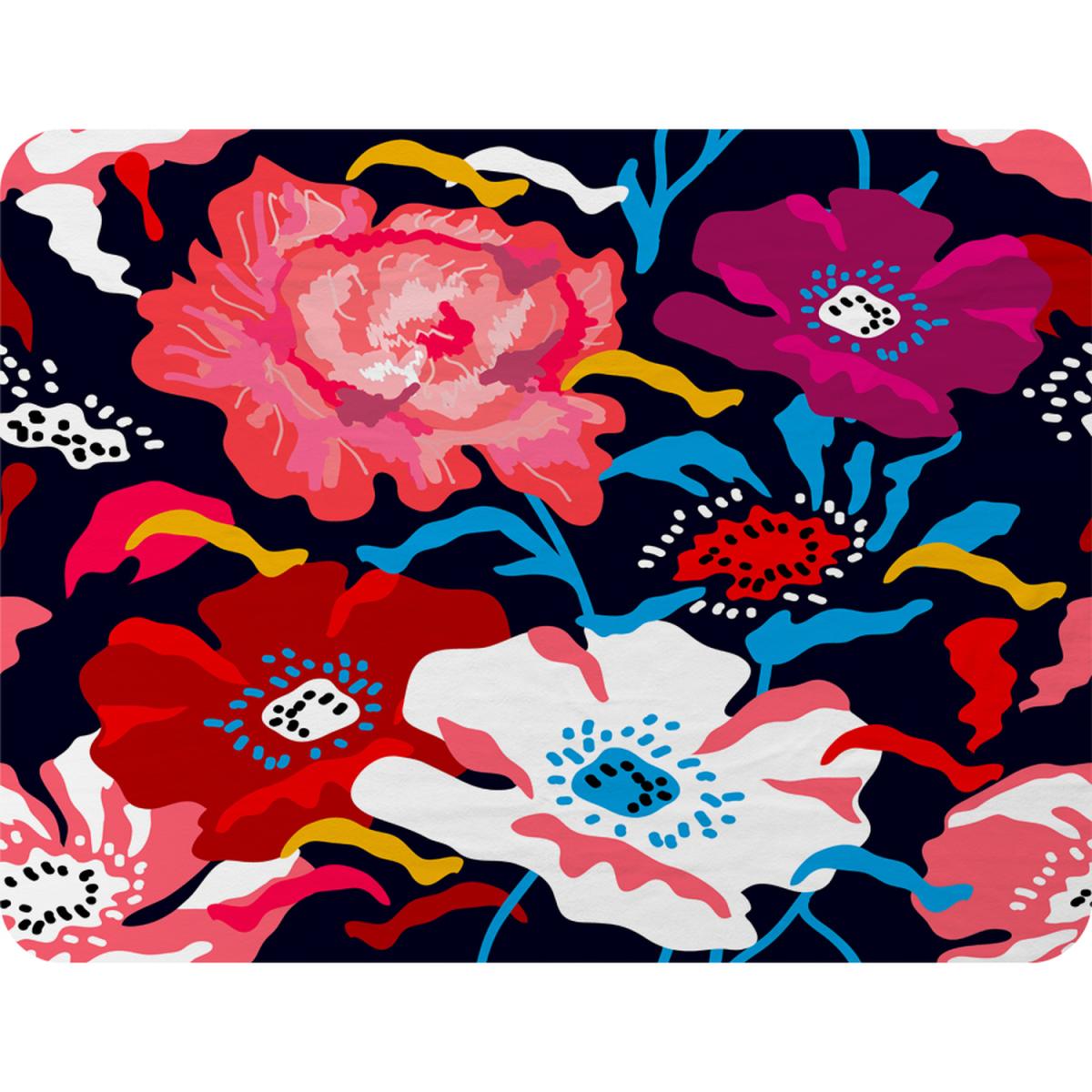 Bright Flowers On Dark Blanket - Red – image 2