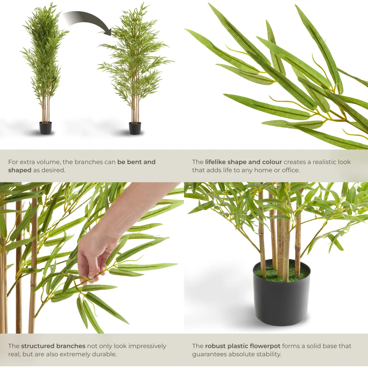 Artificial Plant - Bamboo, Realistic Look, Low-Maintenance - Green / 180cm – image 5