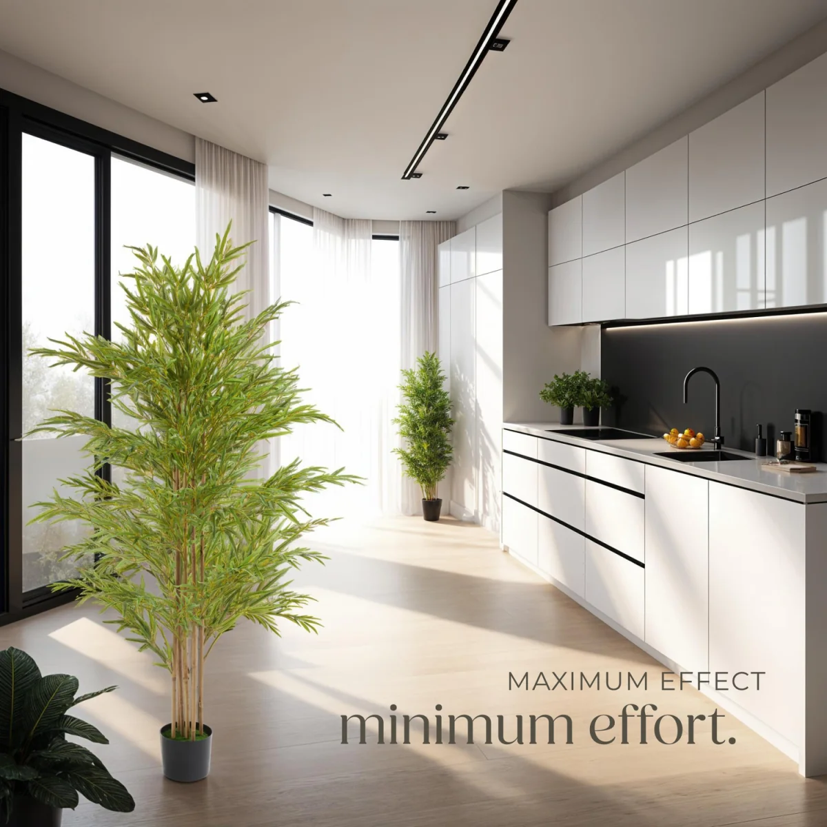 Artificial Plant - Bamboo, Realistic Look, Low-Maintenance - Green / 180cm – image 9