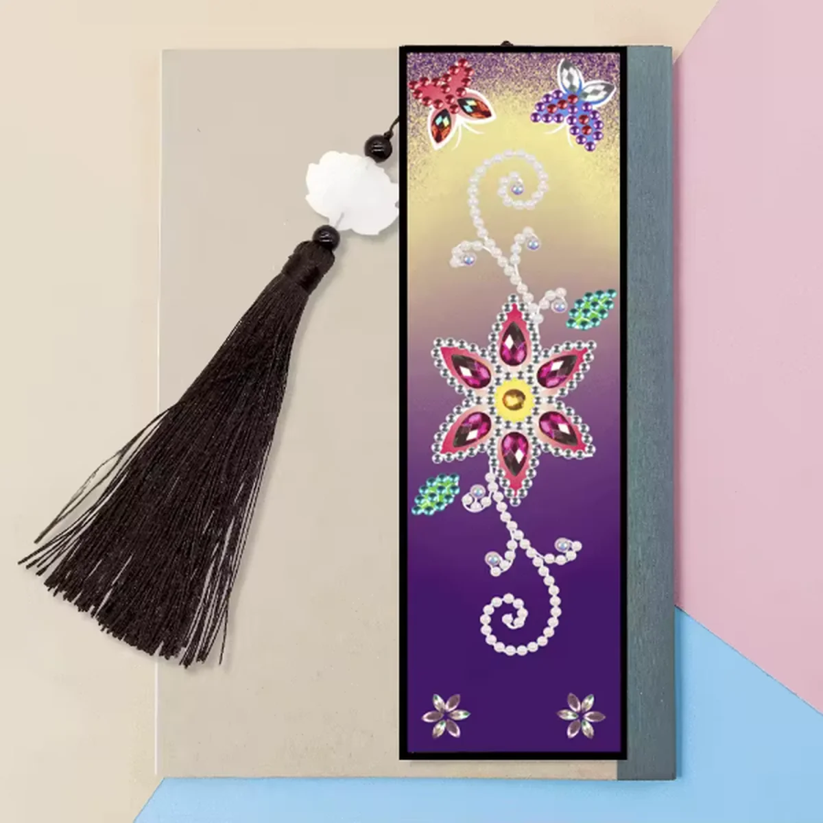 Pack of 2 Butterfly and Flower Diamond Art Bookmark - Multi – image 4