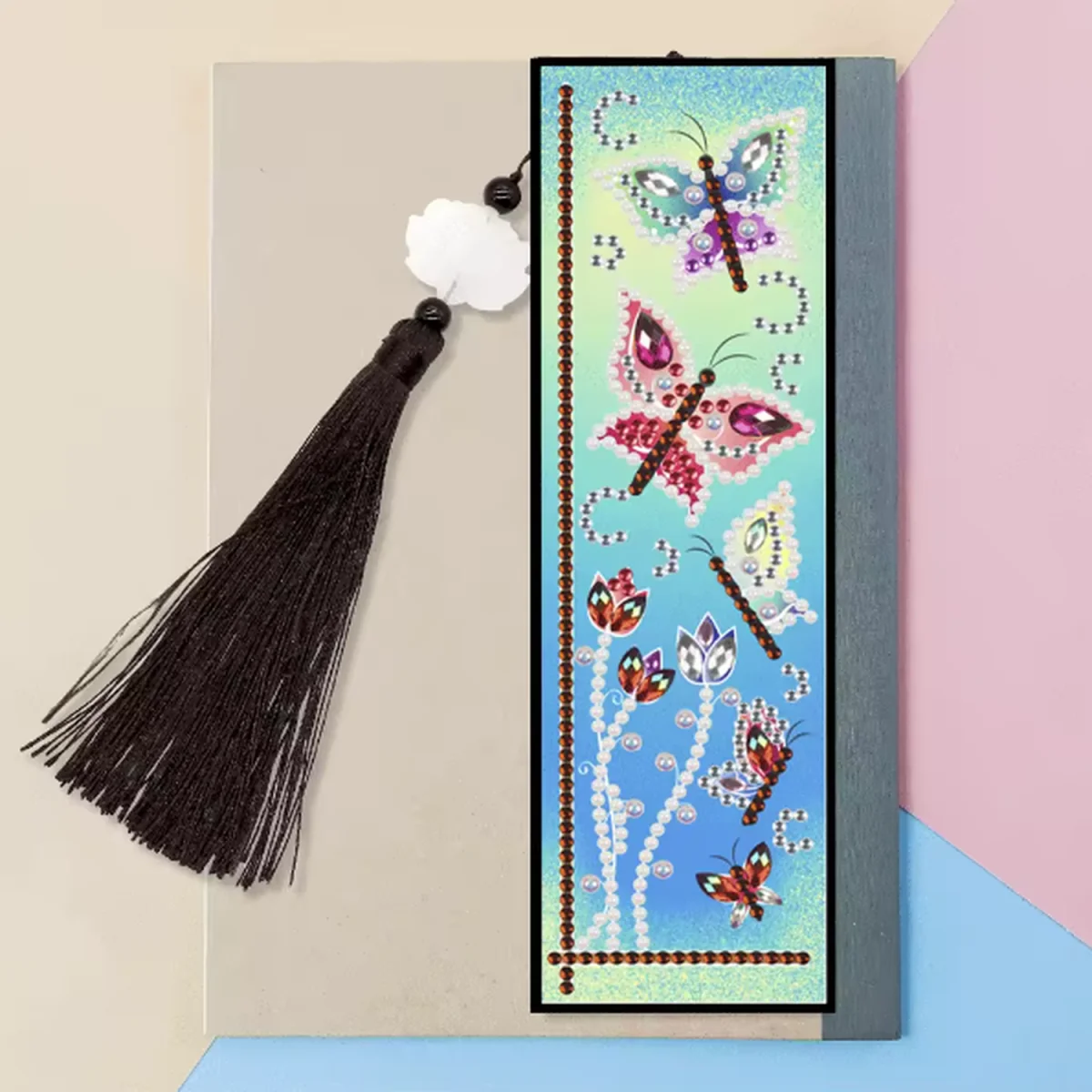 Pack of 2 Butterfly and Flower Diamond Art Bookmark - Multi – image 5