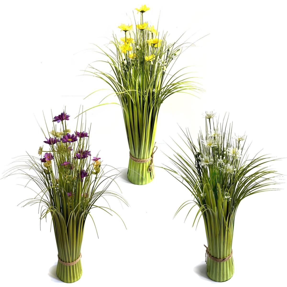 Artificial Grass and Wildflower Arrangement - Purple – image 3