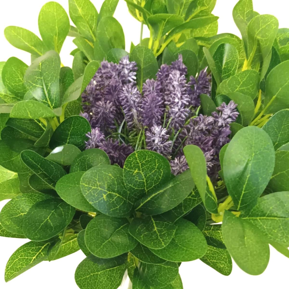 Artificial Lavender Flowers with Foliage Filler Bush Arrangement - Lavender – image 3