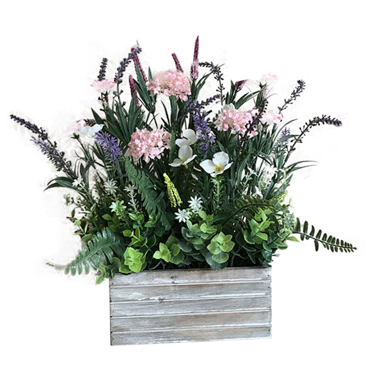 Mixed Floral Arrangement in Washed Tray – image 2