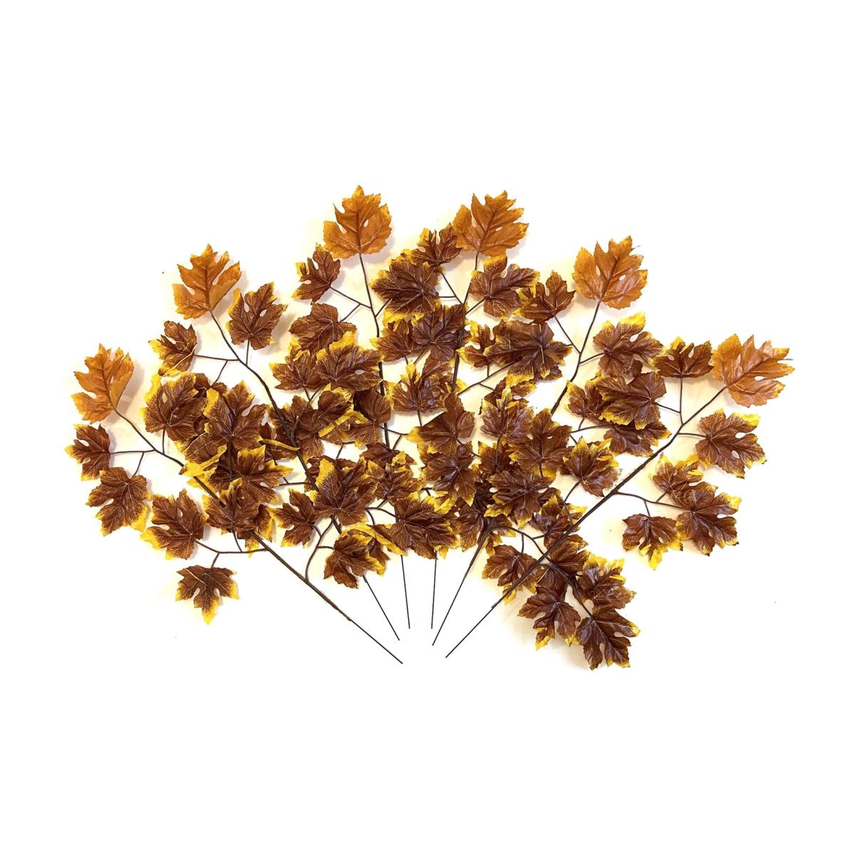 Artificial Maple Leaf Sprays - Brown – image 1