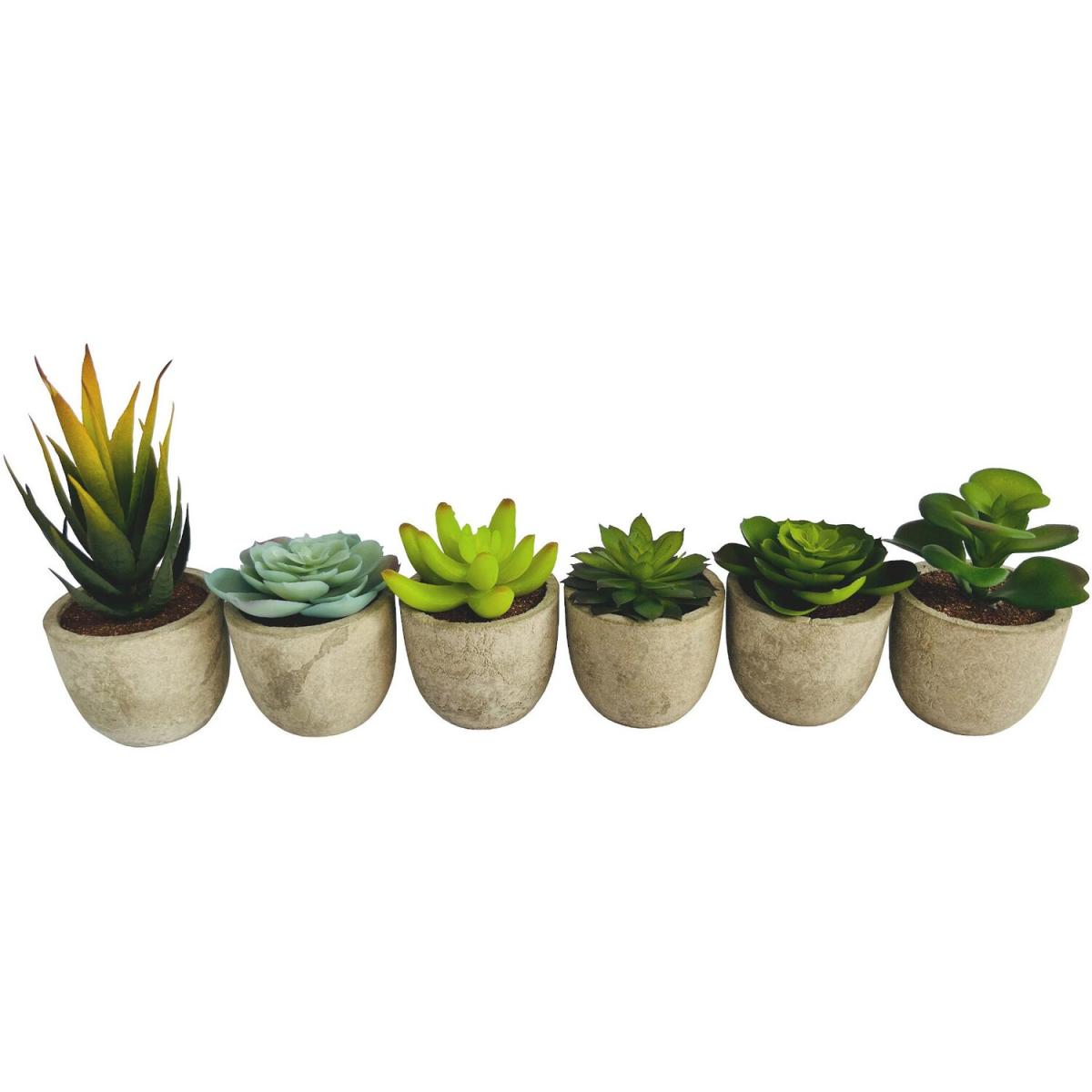Set of 6 Artificial Succulent Mini Cactus Grass Plants Indoor Decoration – image 3