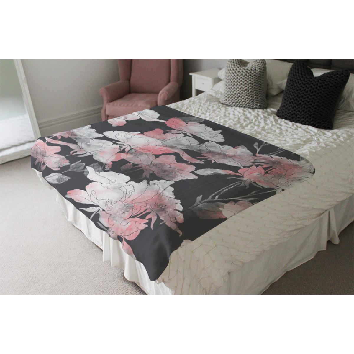 Imprints Flowers And Leaves Of Wild Rose Blanket - Pink – image 4