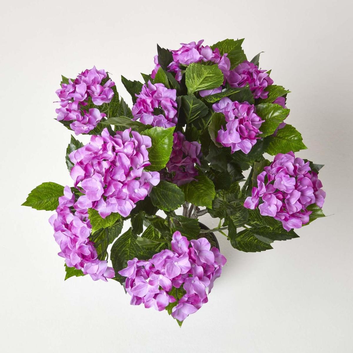 Homescapes Artificial Fuchsia Pink Hydrangea in Pot, 85 cm - Purple – image 2