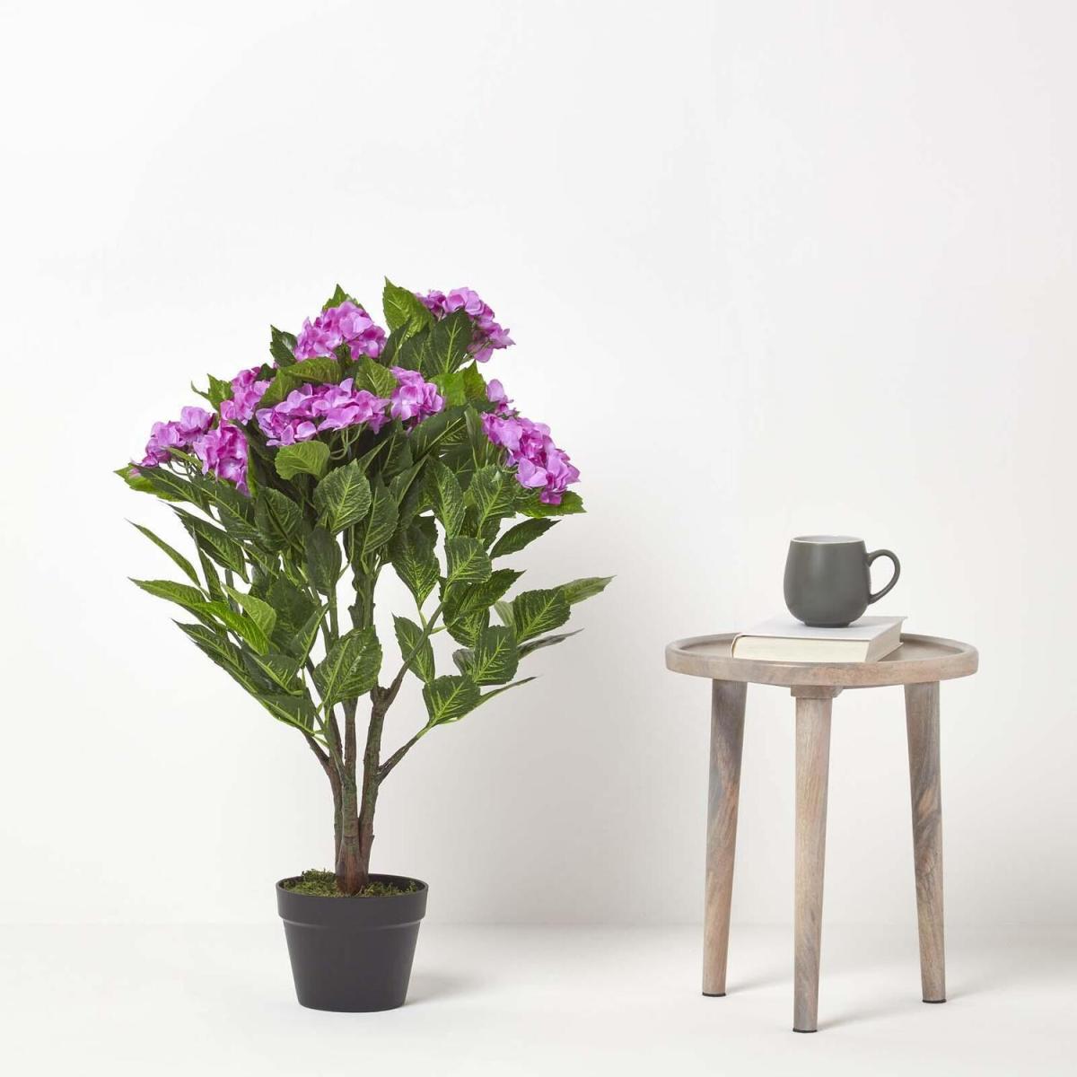 Homescapes Artificial Fuchsia Pink Hydrangea in Pot, 85 cm - Purple – image 4