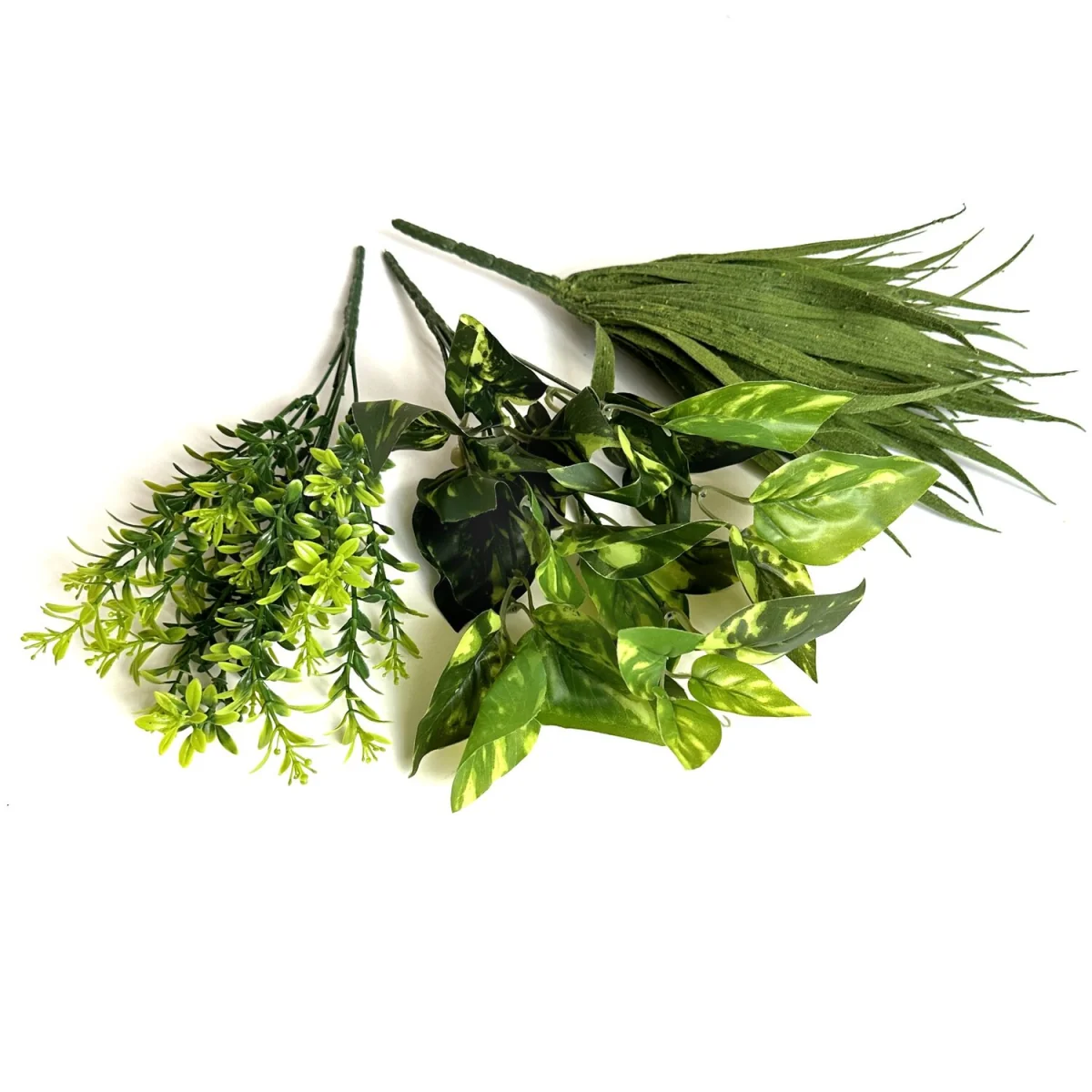 Artificial Plant 3pc Pack Pothos, Tea Leaf and Sword Grass - Green – image 3