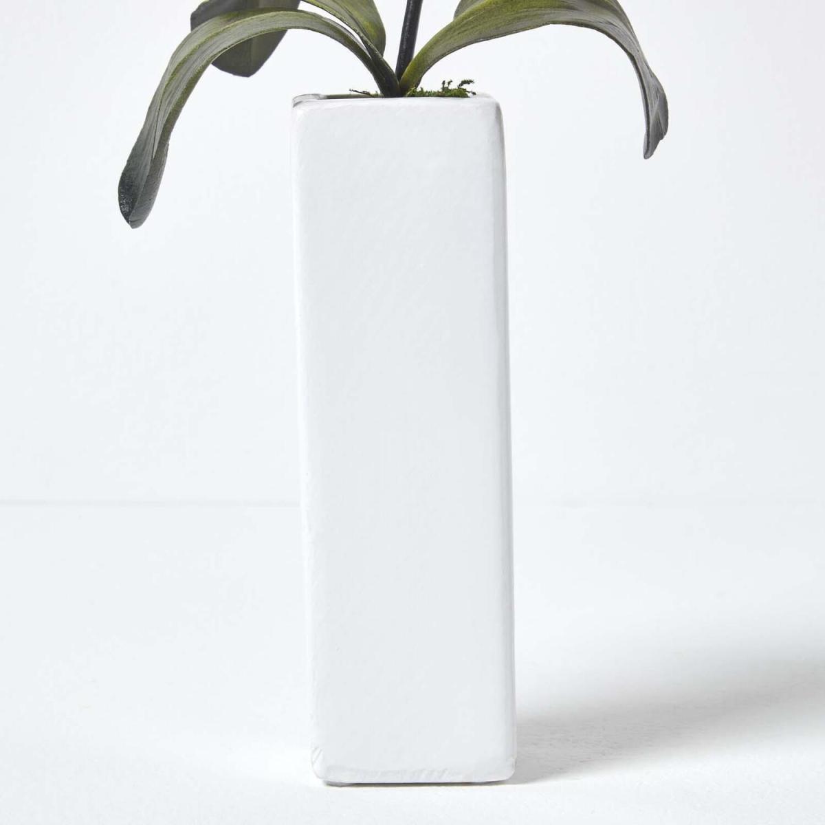 Homescapes Set of 2 Artificial Pink  Cream Orchids in Thin Cream Vases, 43 cm - Pink and Cream – image 4