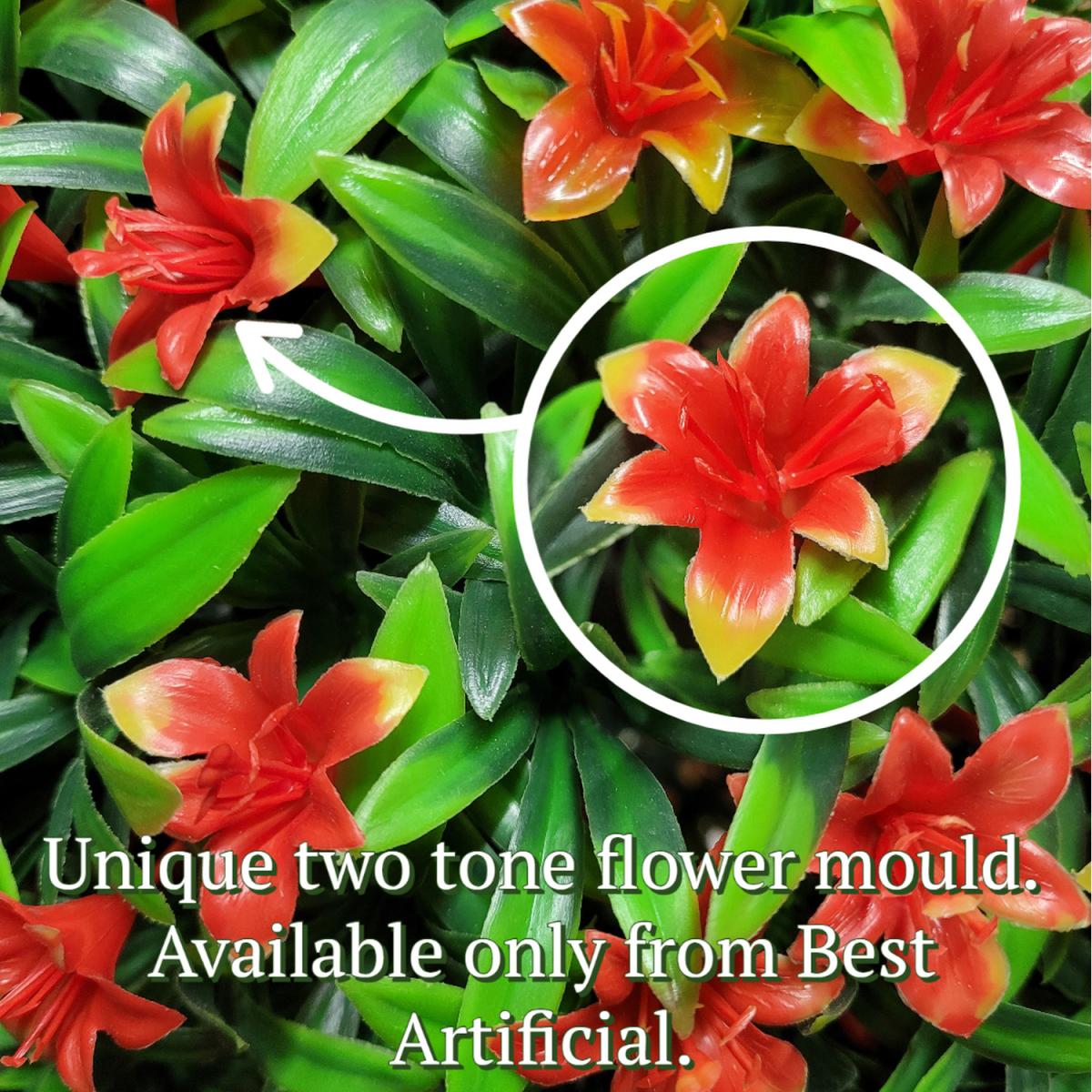 Best Artificial 38cm Orange Lily Hanging Basket Flower Topiary Ball - Orange – image 4