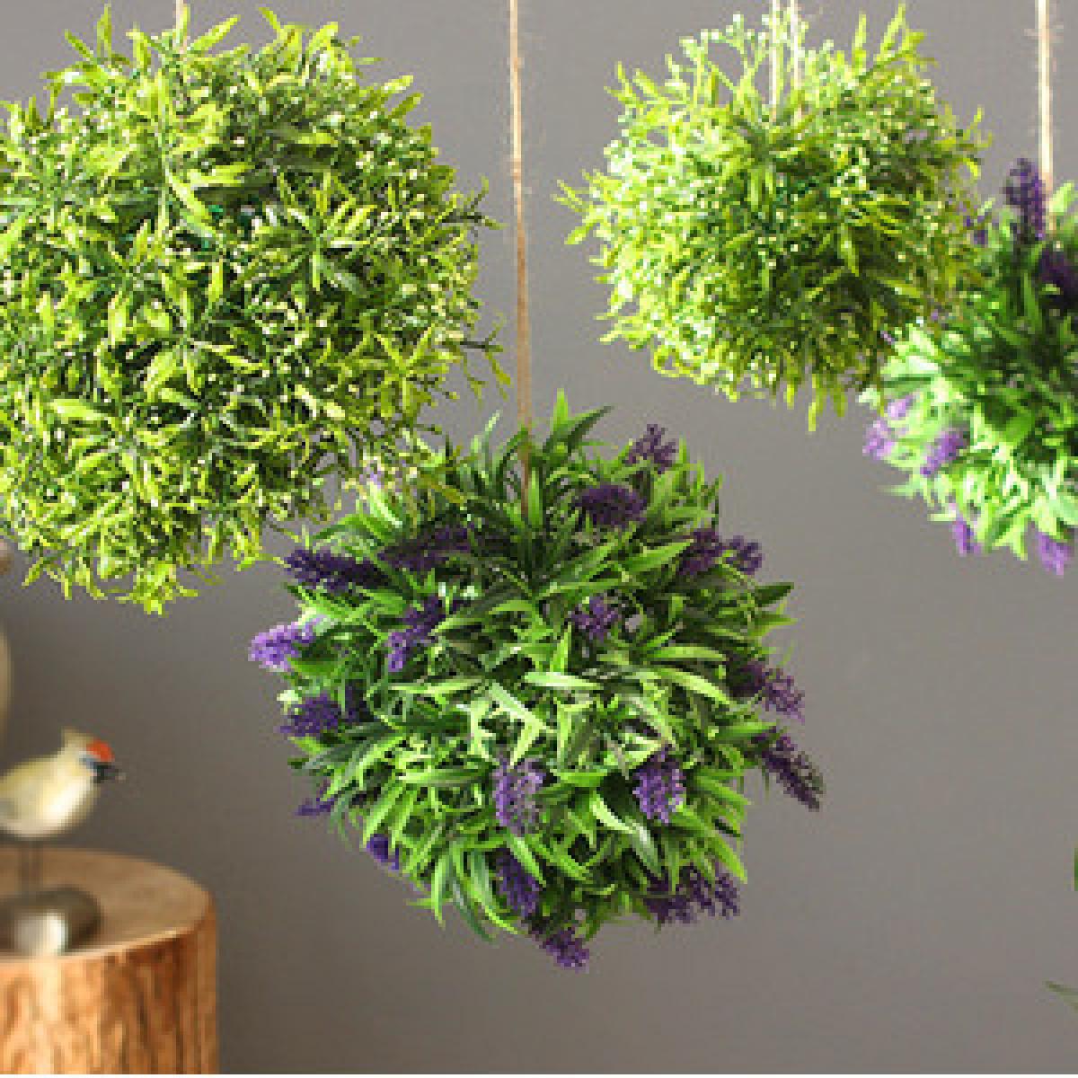 Hanging Artificial Lavender Ball Decor - Green – image 10