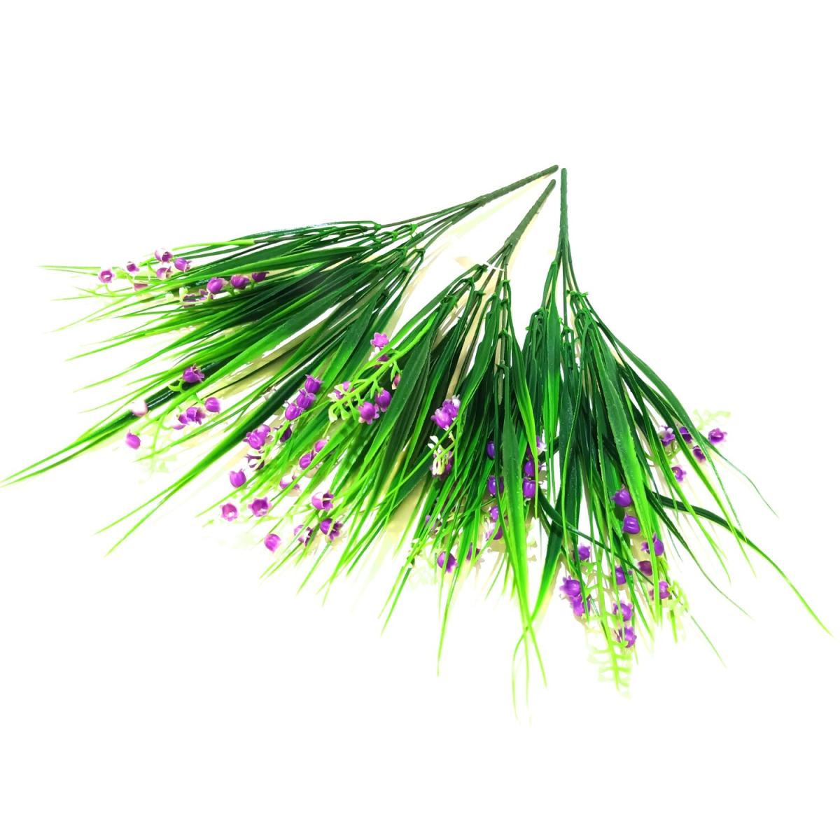 3 Artificial Faux Bluebell Plant - Green and Purple – image 2