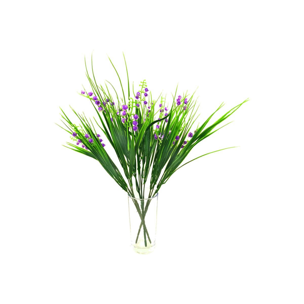 3 Artificial Faux Bluebell Plant - Green and Purple – image 1