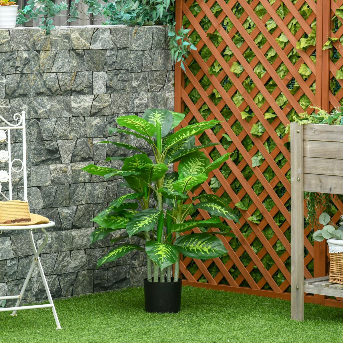 Artificial Evergreen Plant Realistic Fake Tree Potted Home Office - Green – image 2