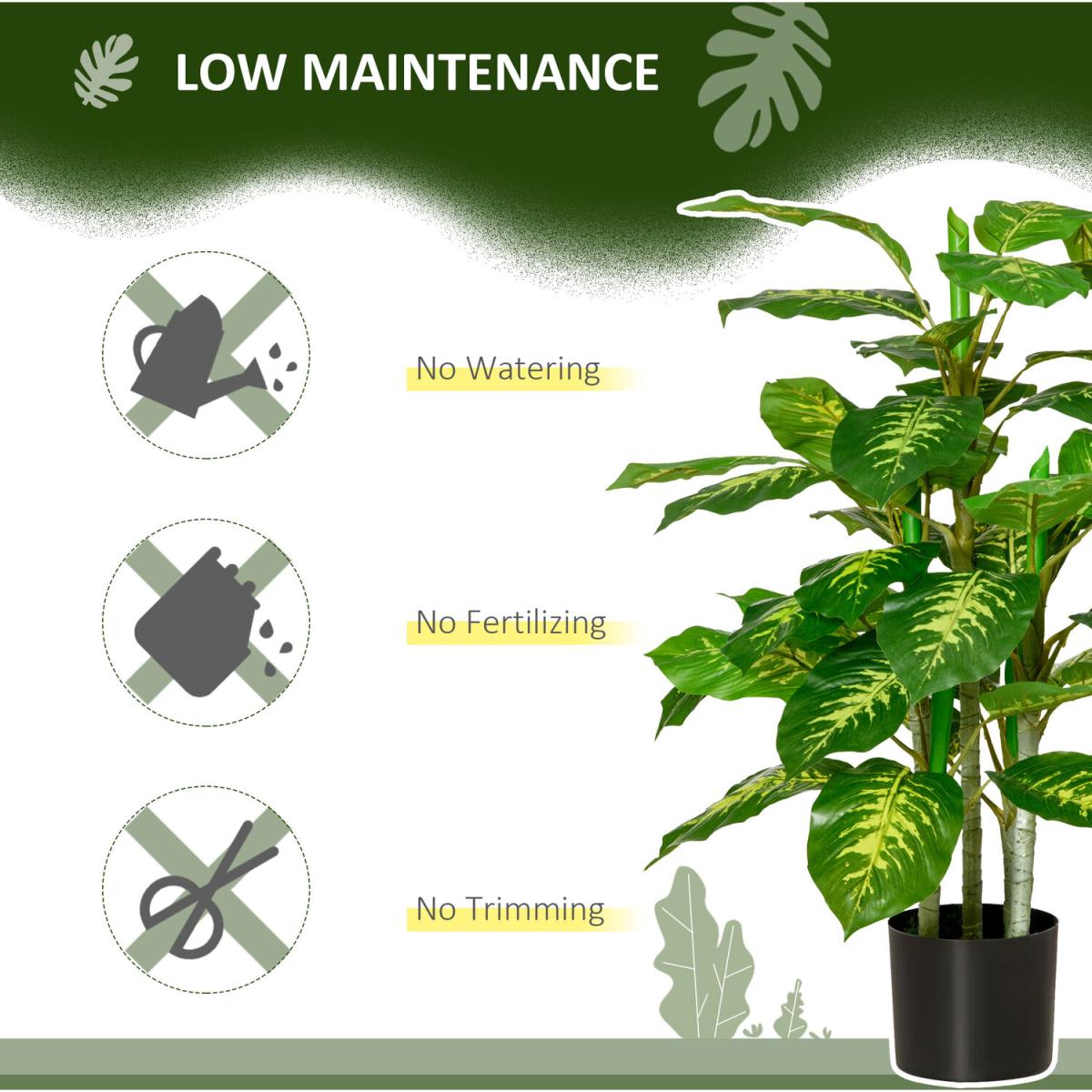 Artificial Evergreen Plant Realistic Fake Tree Potted Home Office - Green – image 3