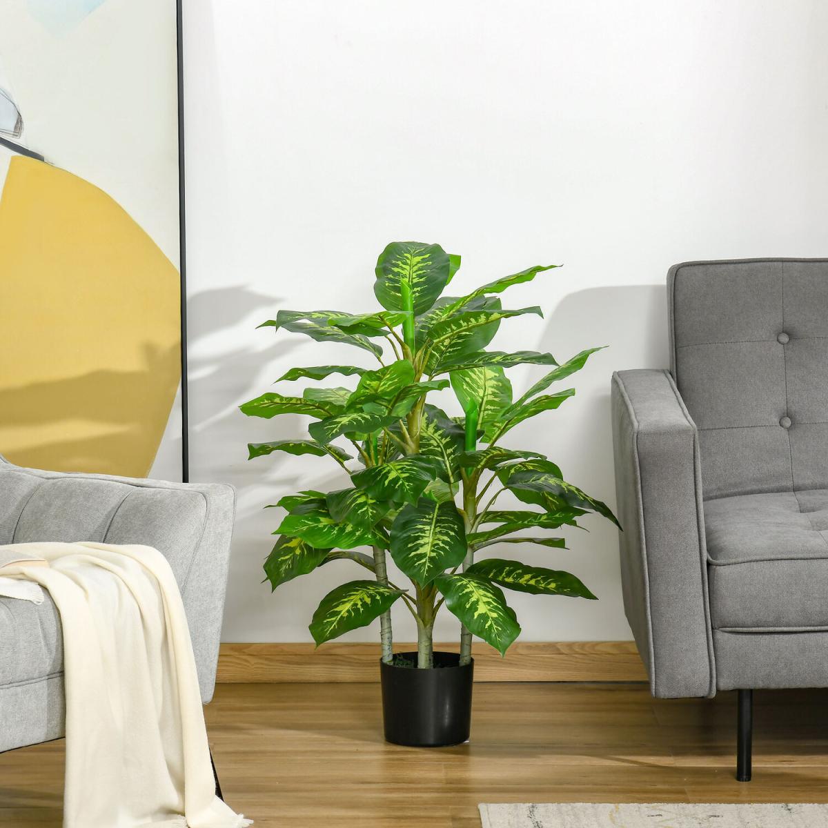 Artificial Evergreen Plant Realistic Fake Tree Potted Home Office - Green – image 9