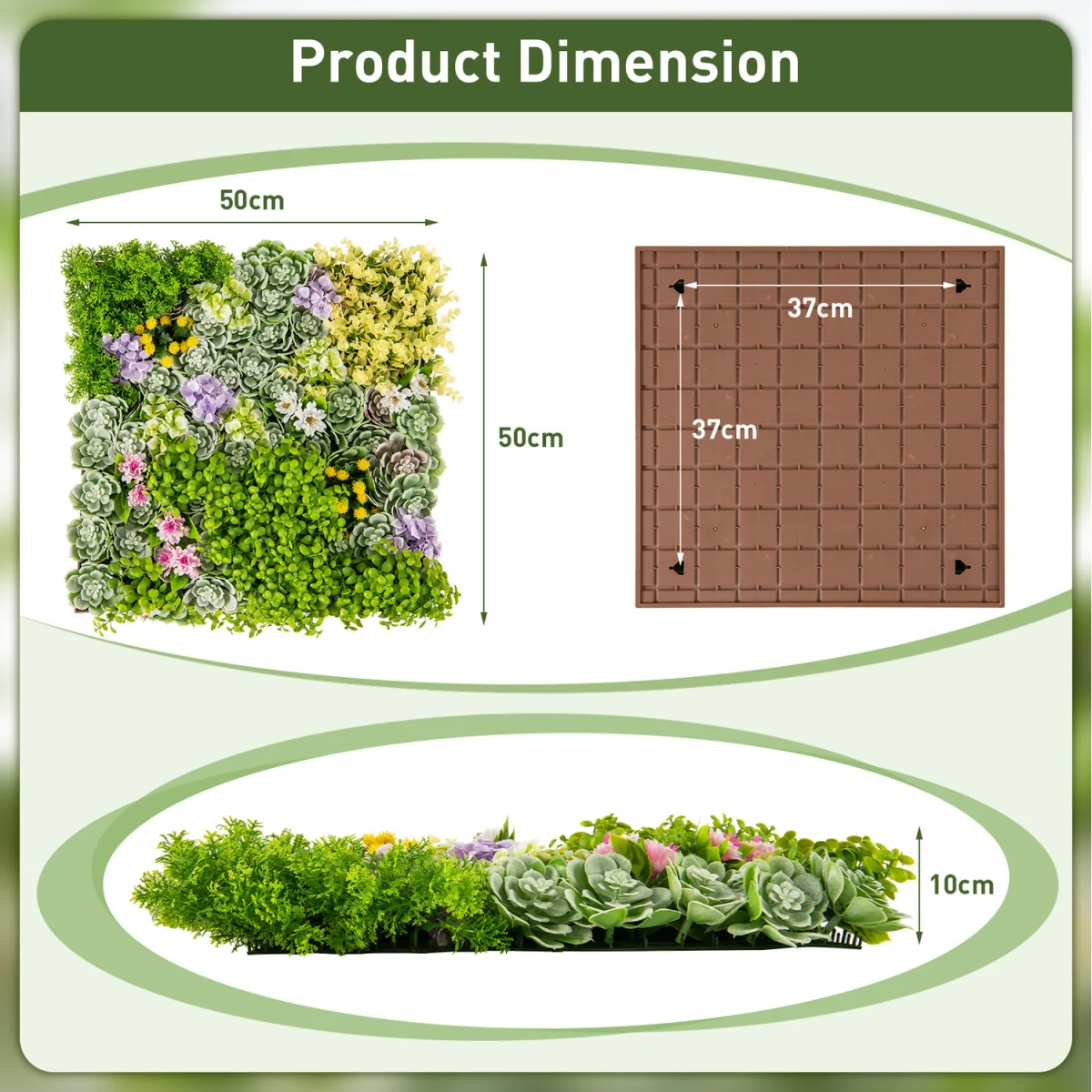 2 Pack Artificial Plants Wall Panels - Green – image 2