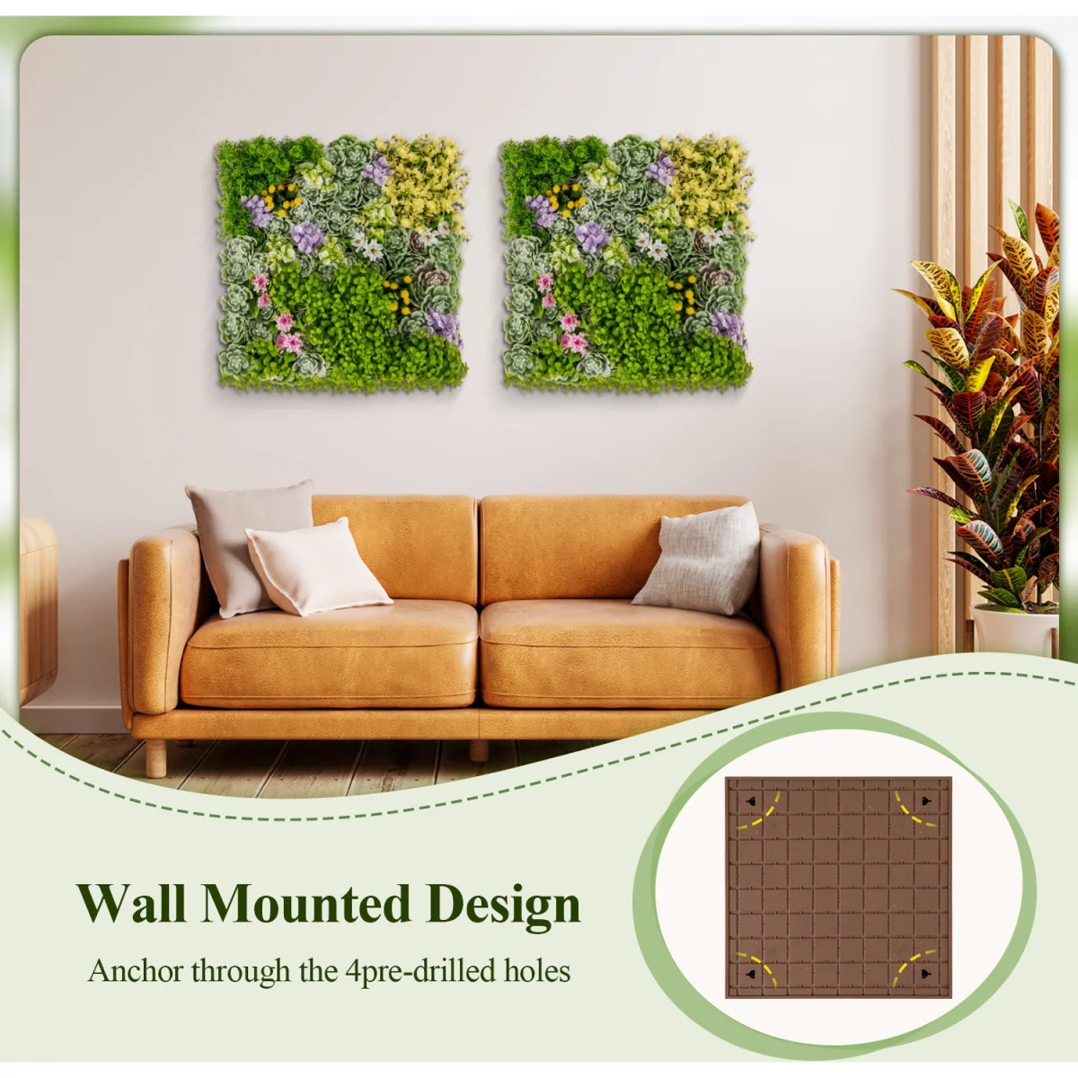 2 Pack Artificial Plants Wall Panels - Green – image 10