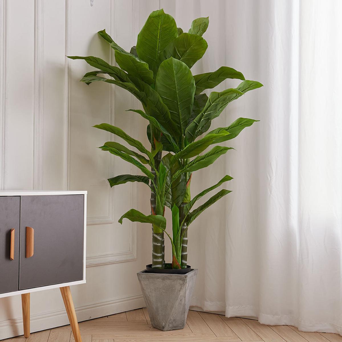 Artificial Tropical Plant with Plastic Flowerpot Home Office Decoration - Green / 190CM – image 2