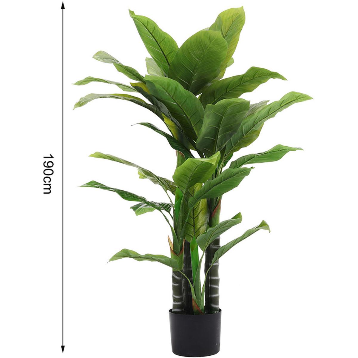 Artificial Tropical Plant with Plastic Flowerpot Home Office Decoration - Green / 190CM – image 5