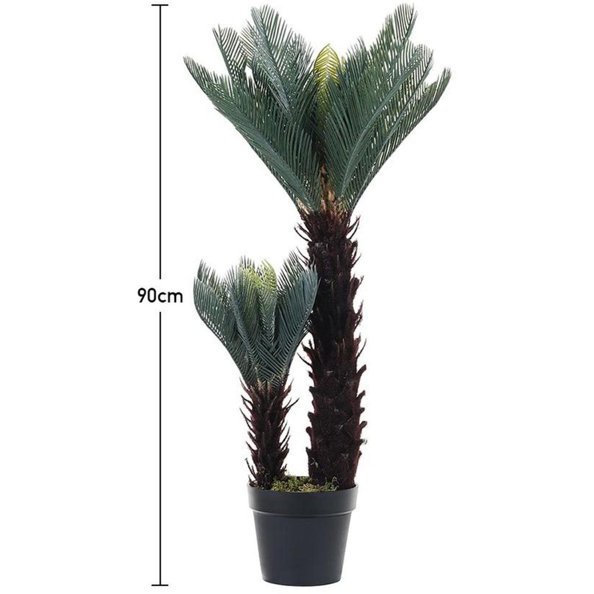 Artificial Double Cycas Decorative Plant in Planter - Green – image 4