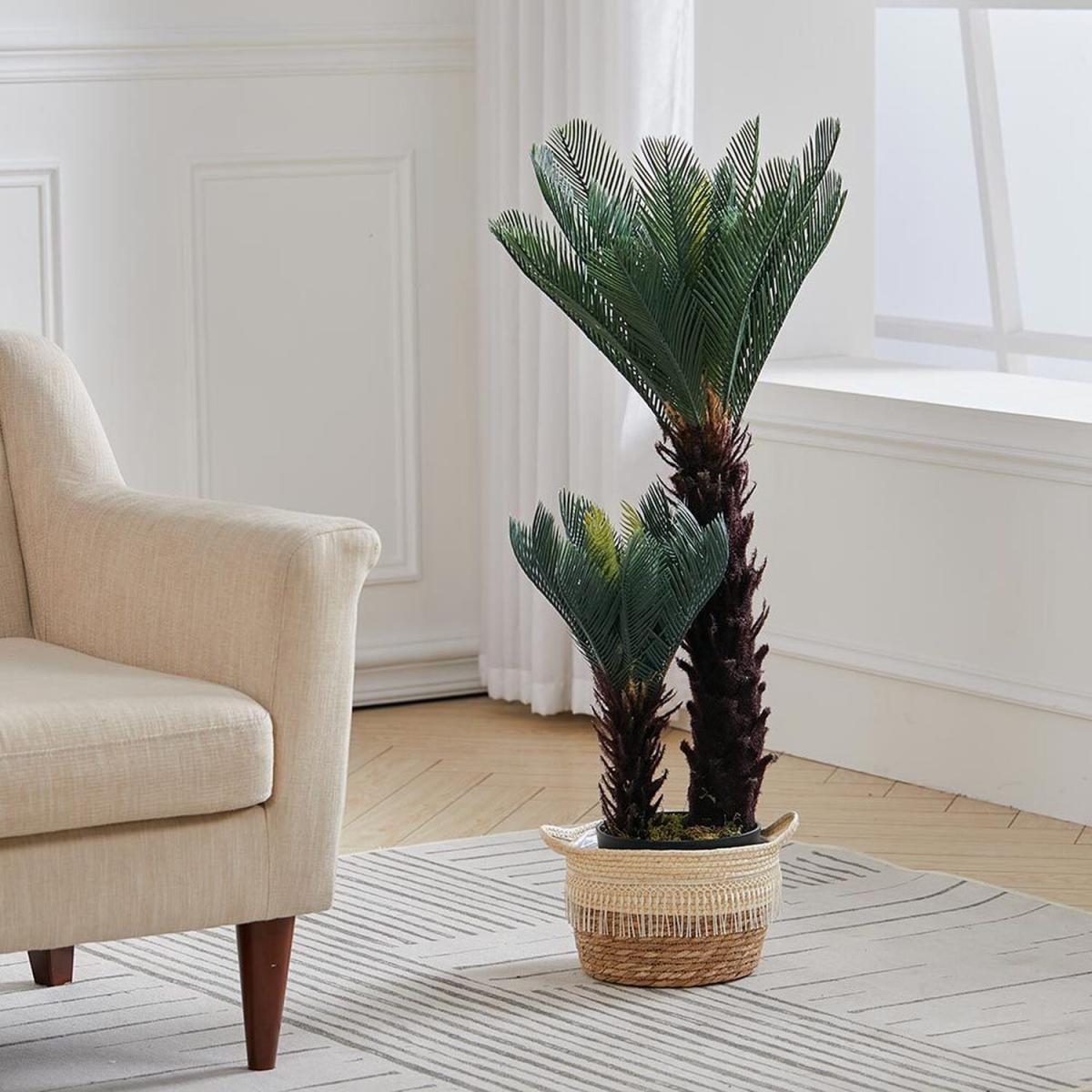 Artificial Double Cycas Decorative Plant in Planter - Green – image 5