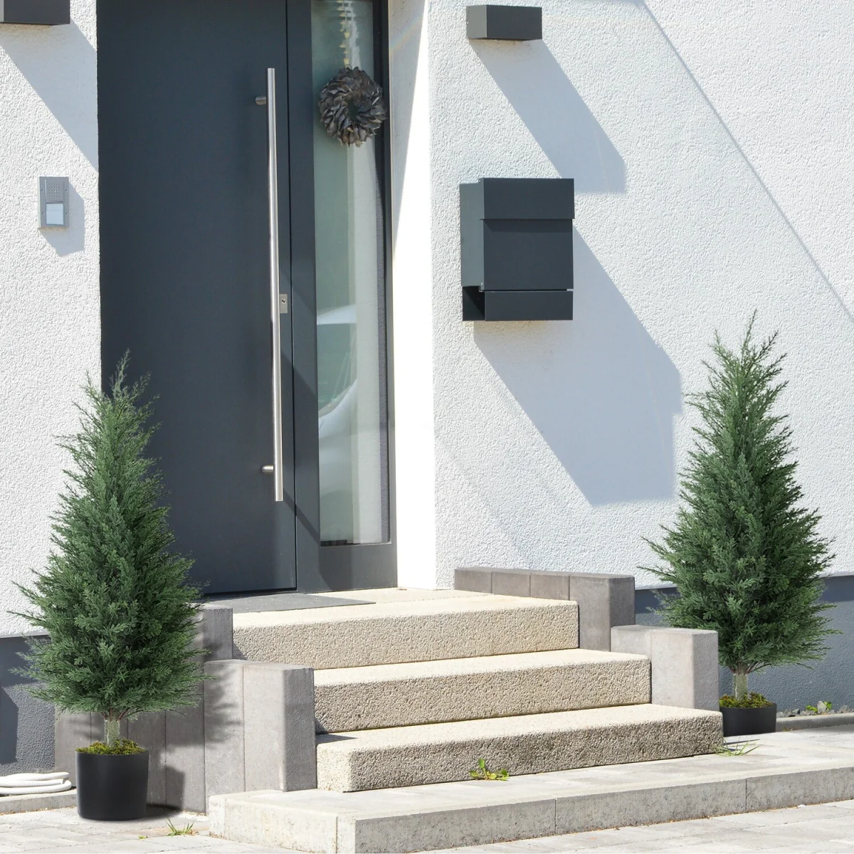 HOMCOM Set of 2 Decorative Artificial Plant - Green – image 4