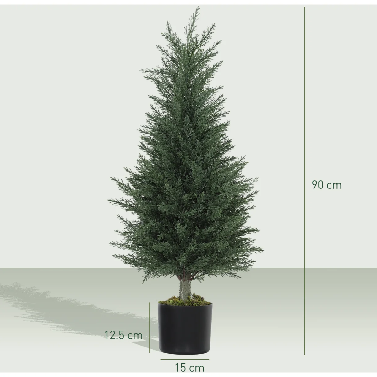 HOMCOM Set of 2 Decorative Artificial Plant - Green – image 8