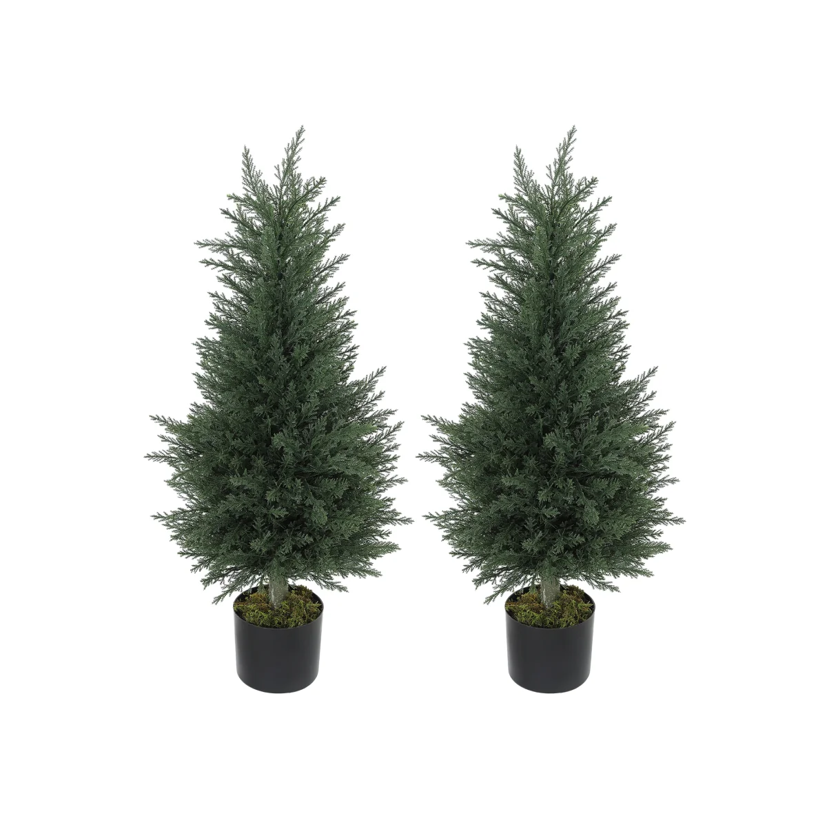 HOMCOM Set of 2 Decorative Artificial Plant - Green – image 1
