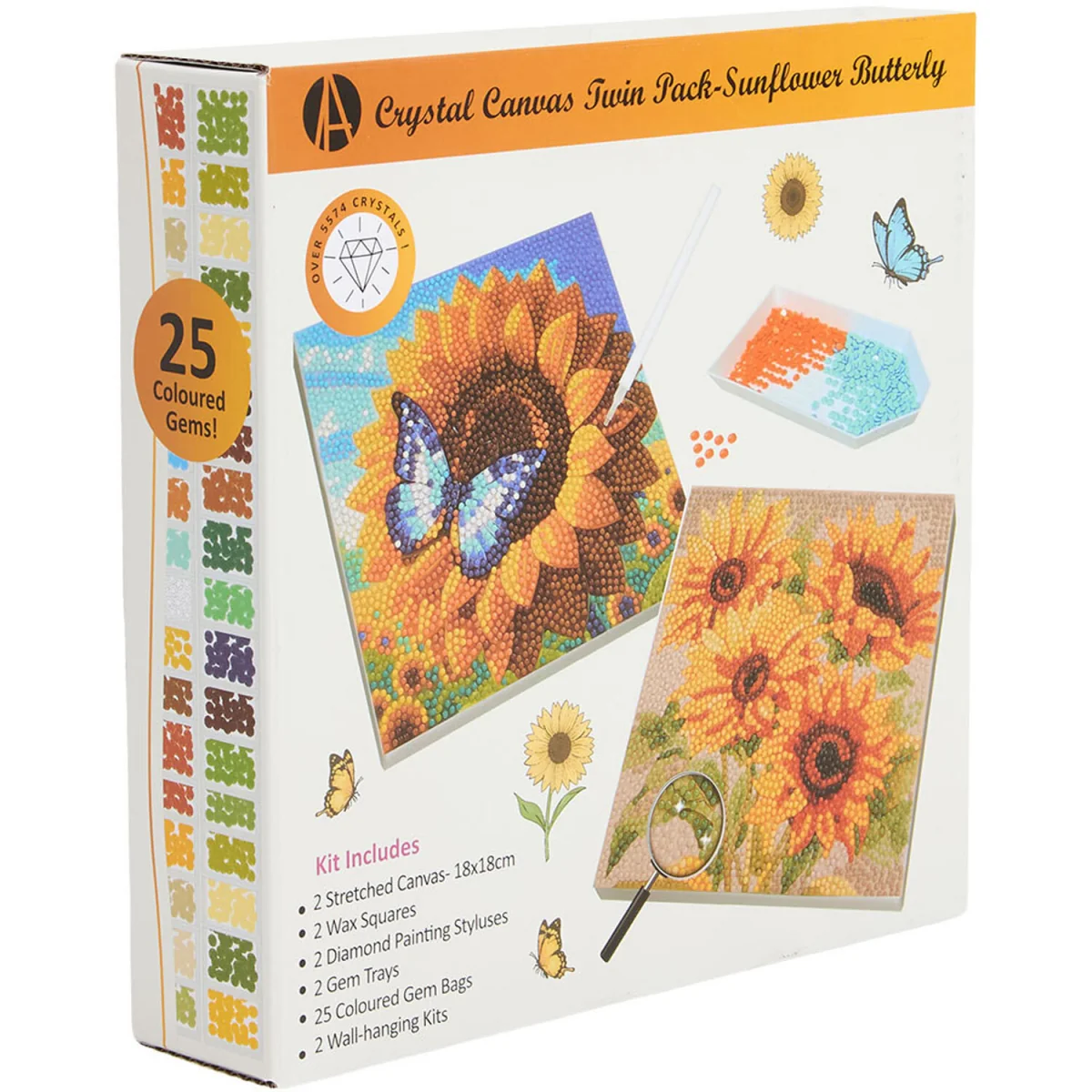 Pack of 2 Crystal Sunflower Canvas Set – image 2