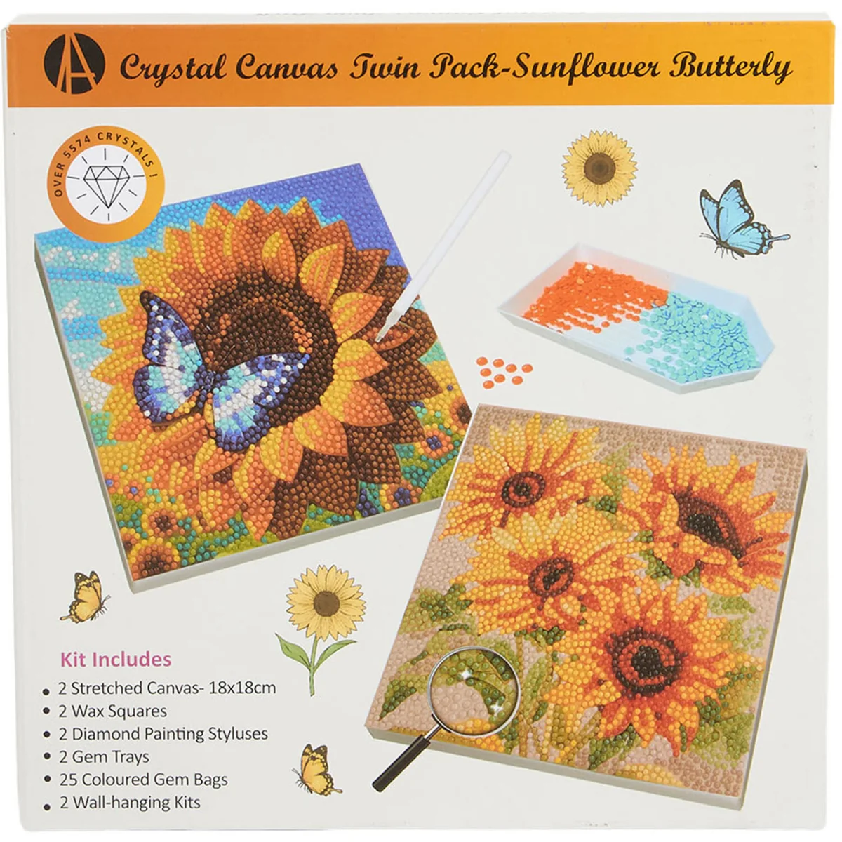 Pack of 2 Crystal Sunflower Canvas Set – image 3