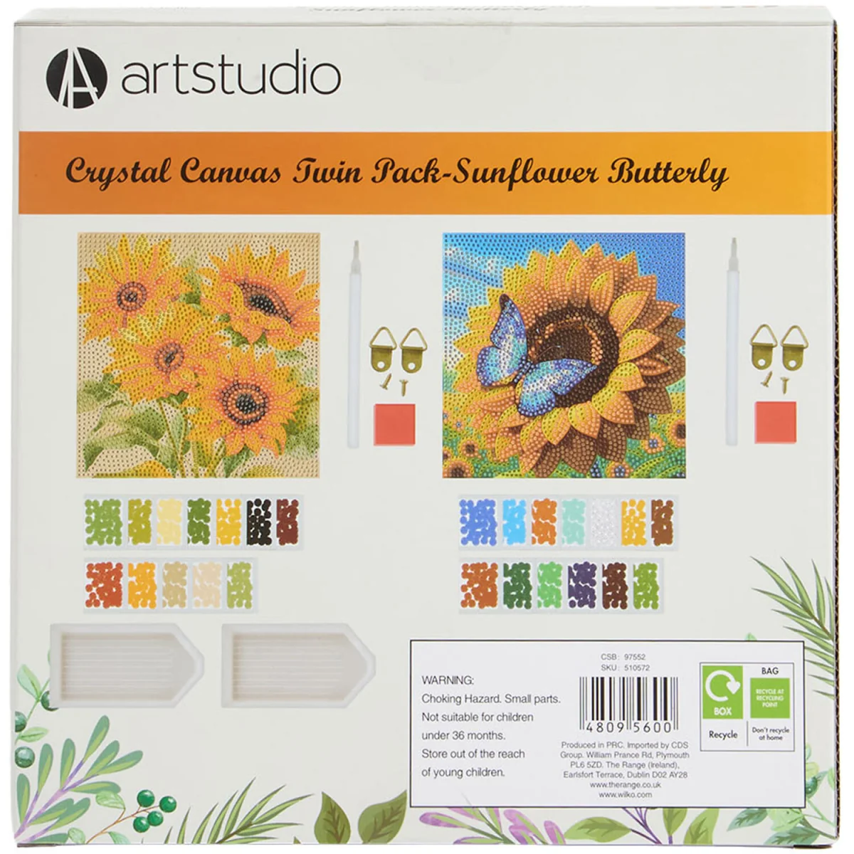 Pack of 2 Crystal Sunflower Canvas Set – image 4