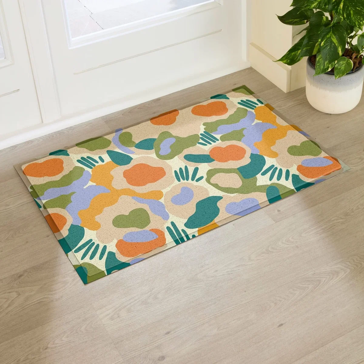Elizabeth Olwen Smudge Flowers Indoor/Outdoor Doormat (90x60cm) - Multi / 90 x 60cm