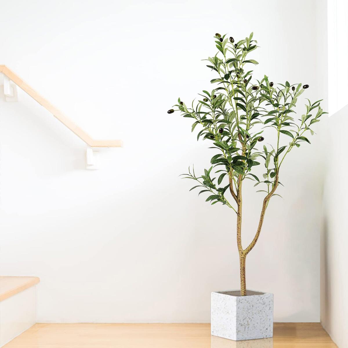 4ft Artificial Olive Tree - Green – image 2