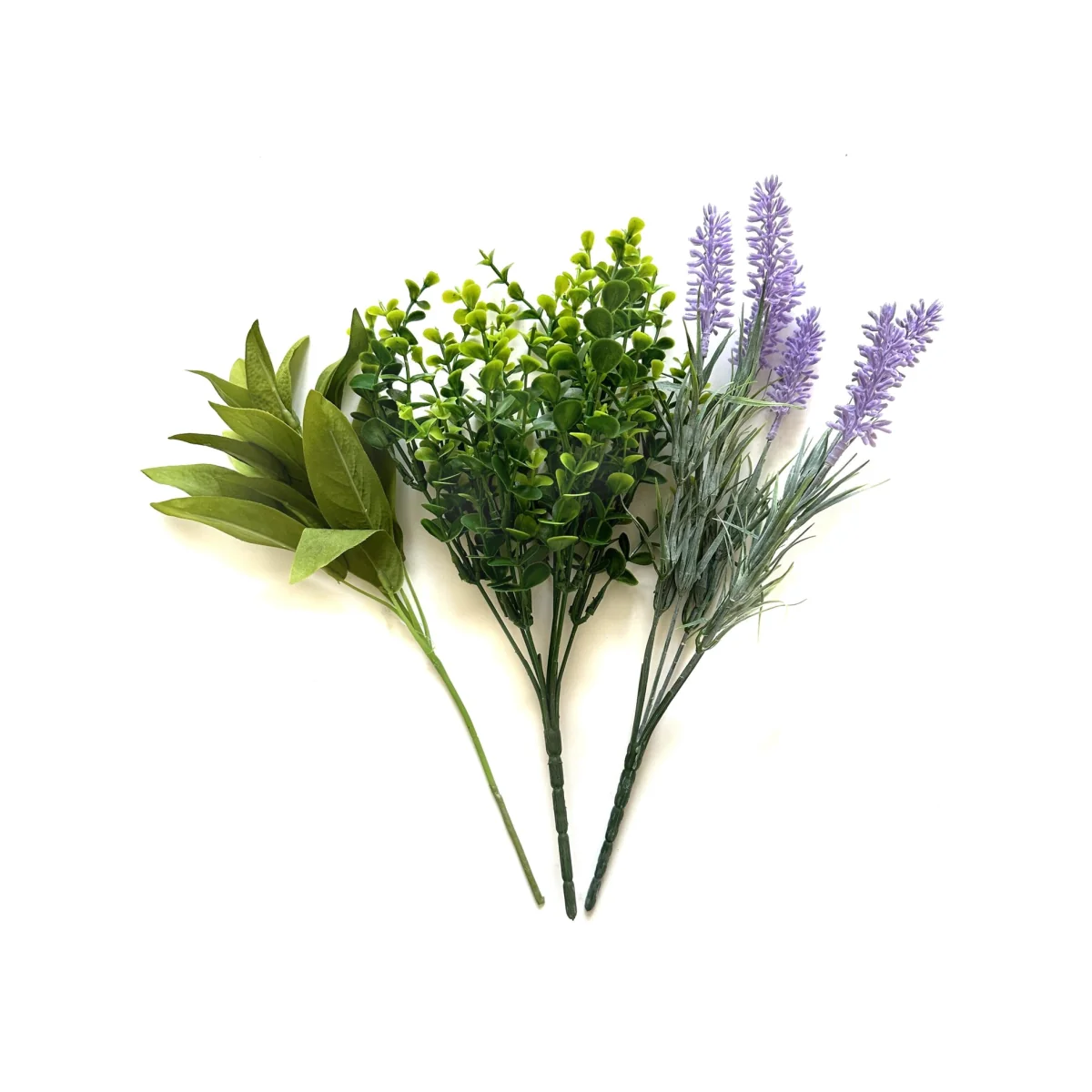 Artificial Plant Flower 3pc Pack - Lavender, Sage and Eucalyptus Bush - Purple and Green – image 1