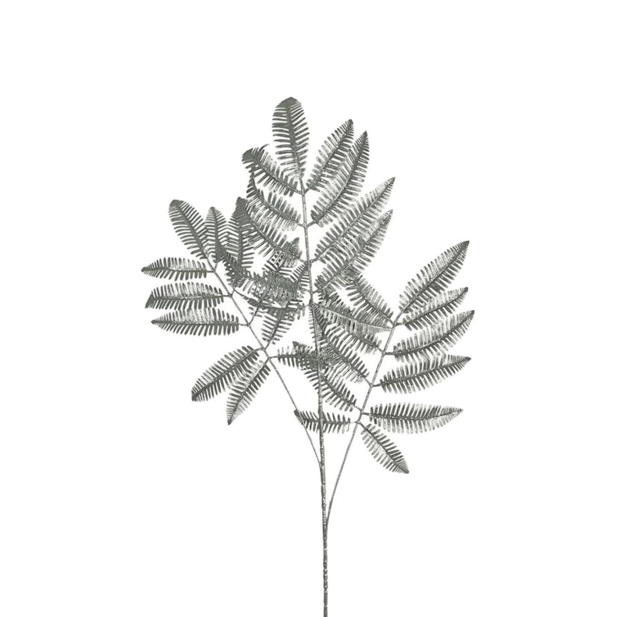 Artificial Metallic Fern Stem 95cm - Silver