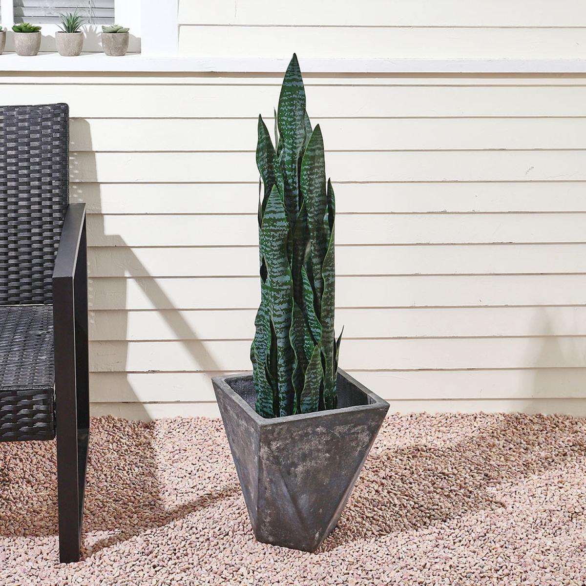 90cm Artificial Fake Snake Plant in Pot - Green – image 2