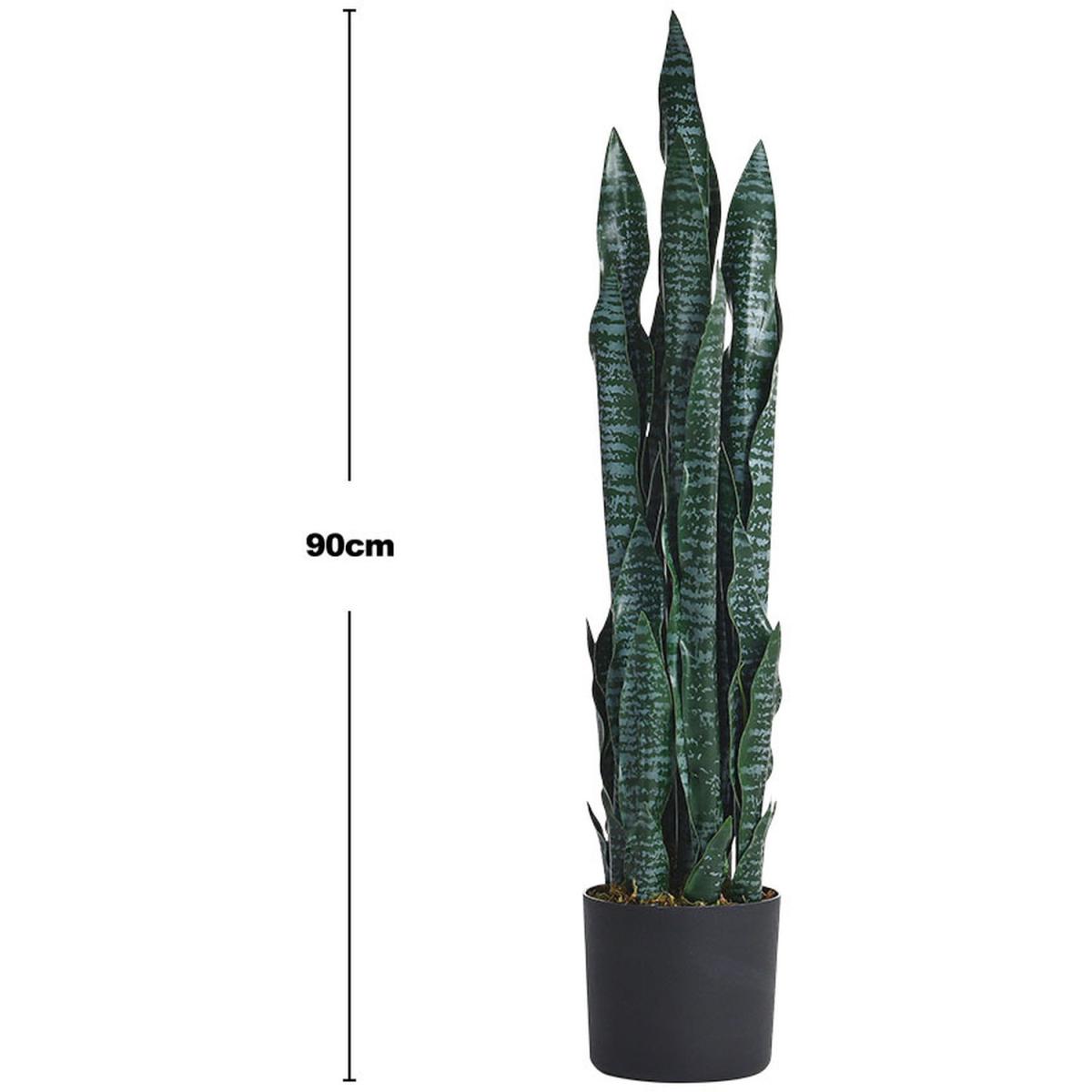 90cm Artificial Fake Snake Plant in Pot - Green – image 6